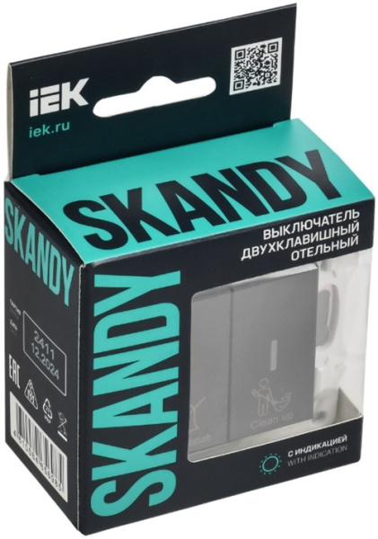фото Выключатель двухклавишный с подсветкой  IEK SK-V20-2-10-K53 в Санкт-Петербургe