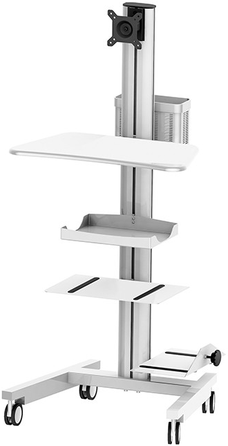 

Стойка напольная 2MVESA WorkHub 100 WKH-0100-S для монитора 10-24", VESA 75/100, наклон ±20°, поворот ±20°, вращение 360°, сидя-стоя 230-1150мм, сереб, WorkHub 100