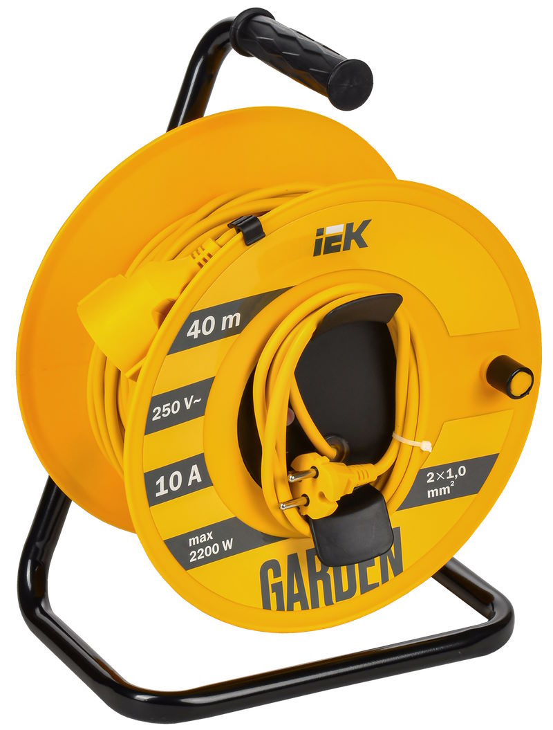 

Удлинитель на катушке IEK GD-KP50-10-01-40 GARDEN УК40 1 место без заземления 2х1,0мм2 40м, GD-KP50-10-01-40
