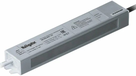 

Драйвер светодиодный Navigator ND-P45-IP67-12V 71 471 45Вт, вх. 176–264В/вых. 12В DC, 307х20х20мм, IP67 (для ND-P40/P60/P100/P150) (71471), ND-P45-IP67-12V