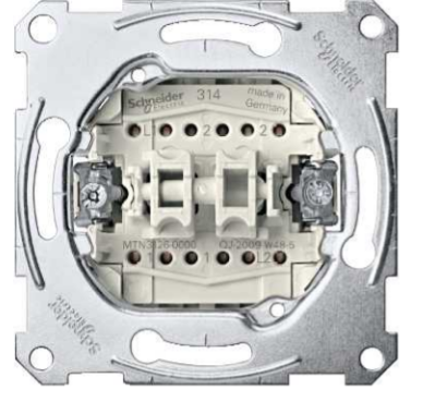 

Переключатель Schneider Electric MTN3126-0000 Merten QuickFlex (механизм) 2-клавишный винтовой зажим, 10А, 220В, IP20 (сх6+6), MTN3126-0000