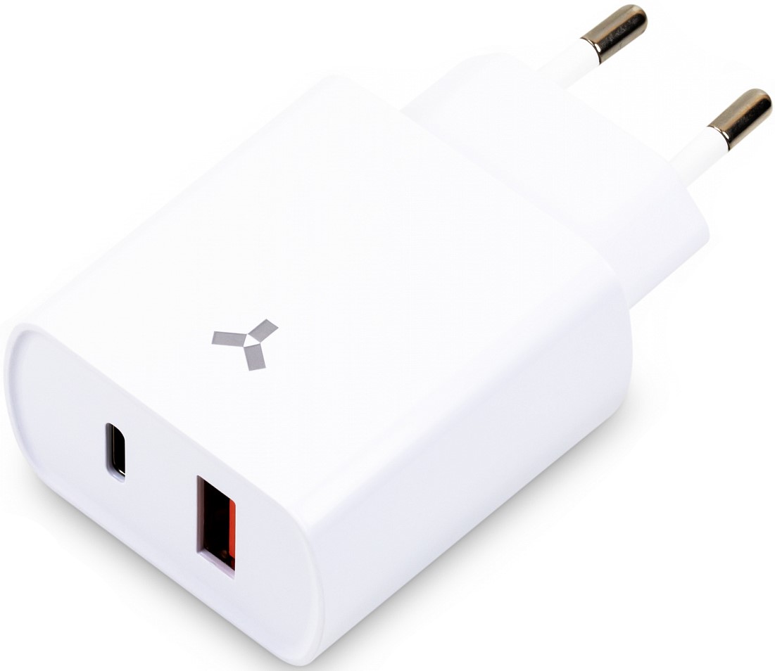 

Зарядное устройство сетевое AccesStyle Crystal 20WUT White до 20 Вт, быстрая зарядка, Type-C (20 Вт), USB-A (18 Вт), Crystal 20WUT White