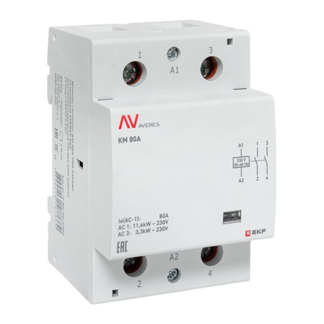 Изображение товара Контактор EKF km-av-3-80-20-230V для автоматизации и электроснабжения