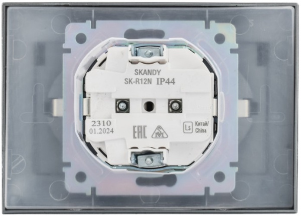 фото Розетка двухместная с заземлением  IEK SK-R26-16-44-K50-F