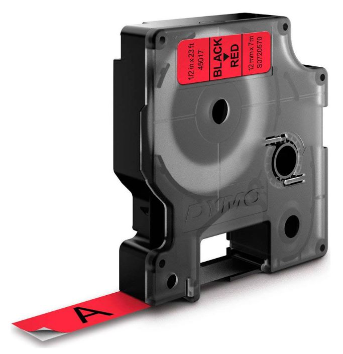 

Картридж Dymo S0720570 с лентой 12 мм х 7 м., пластик, черный шрифт/красная лента, S0720570