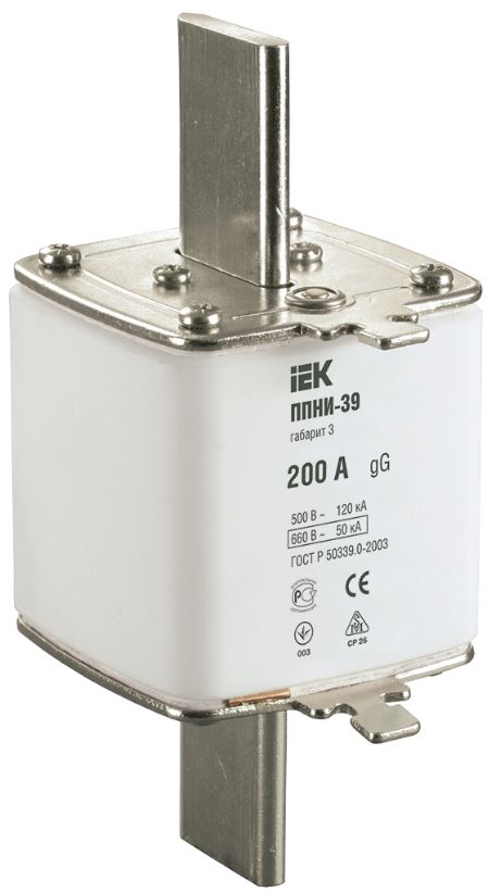 

Предохранитель IEK DPP50-200 ППНИ-39, габарит 3, 200А, DPP50-200