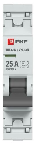 

Рубильник EKF S63125 1P 25А ВН-63N PROxima, S63125
