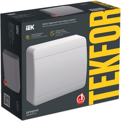 

Щит распределительный навесной IEK TF5-KP13-N-12-41-K01-K01 TEKFOR пластиковый ЩРН-П-12 IP41 белая дверь, TF5-KP13-N-12-41-K01-K01