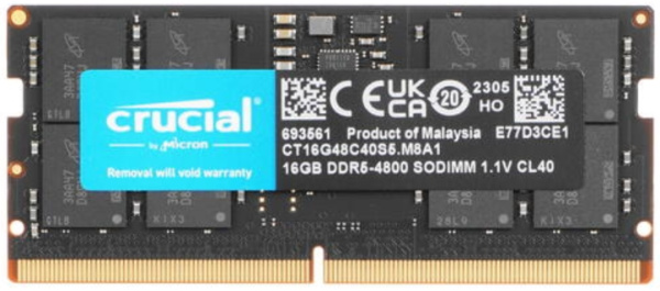 Изображение товара Модуль памяти SODIMM DDR5 16GB Crucial CT16G48C40S5 для ноутбуков