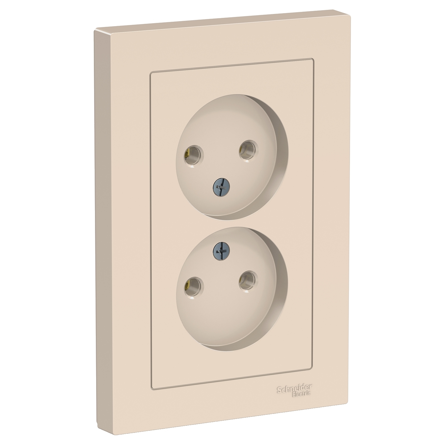 

Розетка Schneider Electric ATN000220 AtlasDesign, двойная, без заземления, 16А, в сборе, бежевая, ATN000220