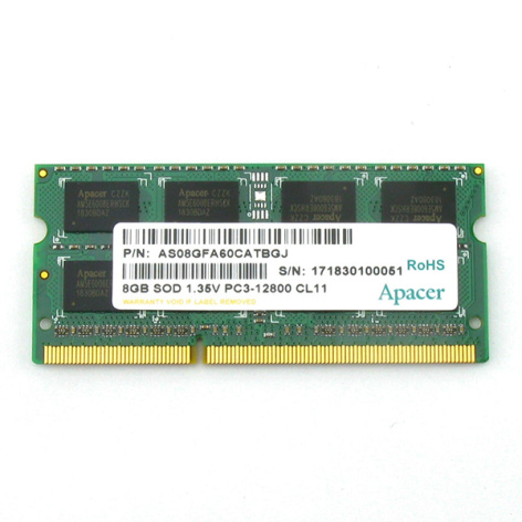 фото Модуль памяти SODIMM DDR3 8GB Apacer DV.08G2K.KAM (AS08GFA60CATBGJ) в Уфе