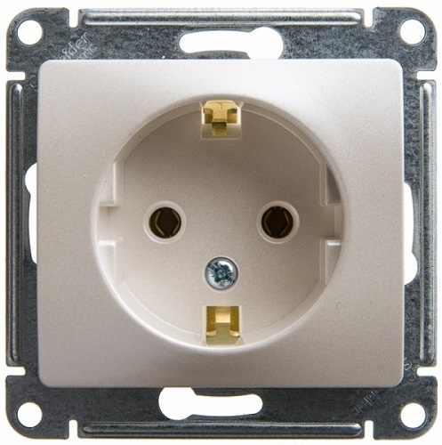 

Розетка Schneider Electric GSL000943 GLOSSA с заземлением (молочный), GSL000943