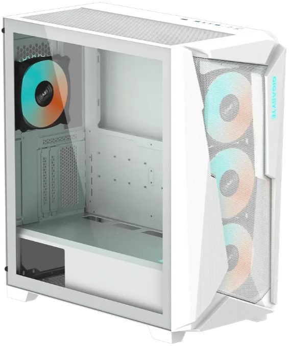 

Корпус eATX GIGABYTE C301 GLASS белый, без БП, боковая панель из закаленного стекла, USB Type-C, 2*USB 3.0, audio, C301 GLASS