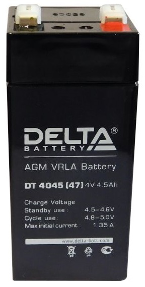 

Батарея Delta DT 4045 (47мм) 4В, 4.5Ач, DT 4045 (47мм)