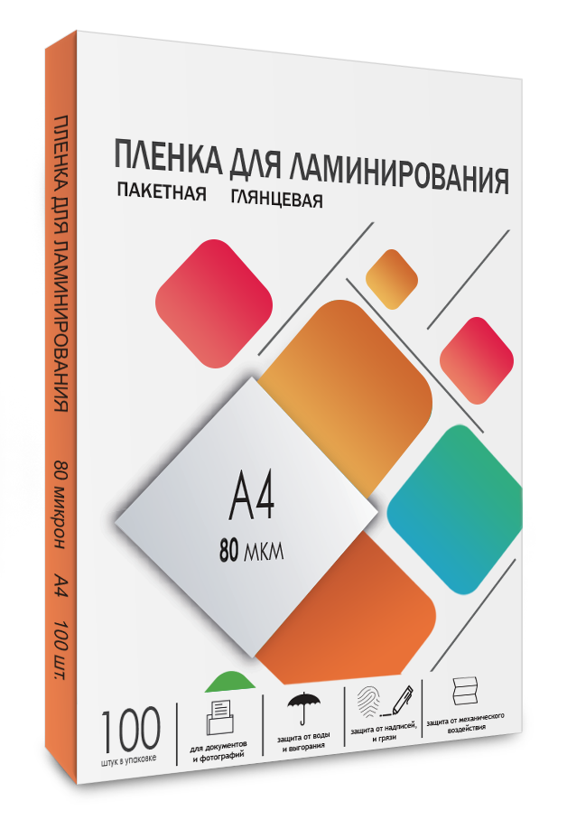 

Картридж LPA4-80 Пленка для ламинирования A4, 216х303 (80 мкм) глянцевая 100шт, ГЕЛЕОС [LPA4-80], LPA4-80