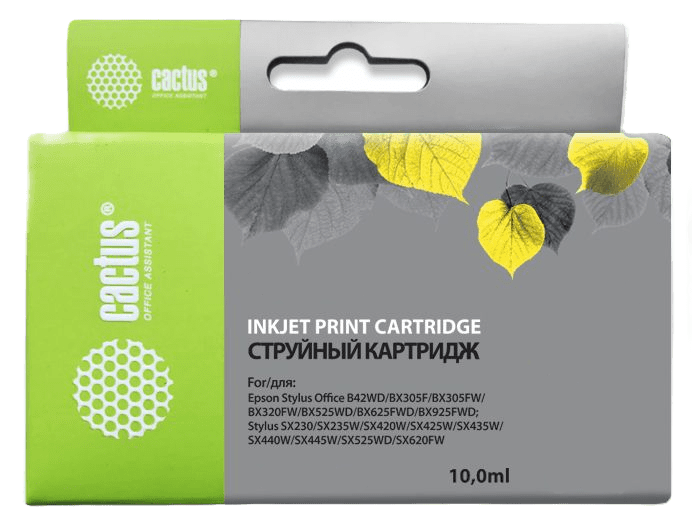 

Картридж Cactus CS-EPT1292 для Epson Stylus Office B42/BX305/BX305F/BX320/BX525/BX625/SX420/SX425/SX525/SX620, голубой, 10мл, CS-EPT1292