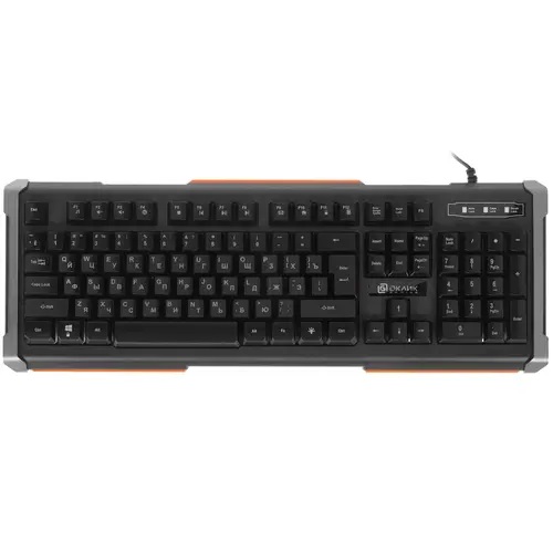 

Клавиатура Oklick 717G black death черный/серый usb multimedia for gamer led, 717G