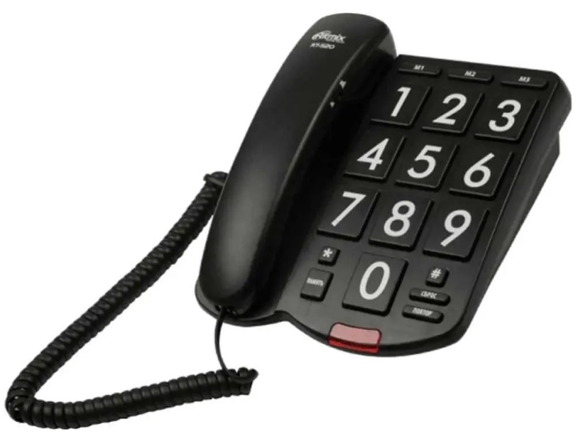 

Телефон проводной Ritmix RT-520 15118354 черный, RT-520