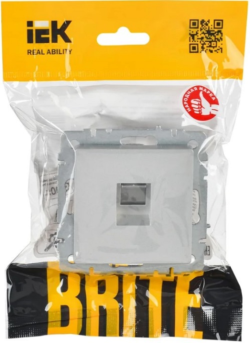 

Розетка компьютерная IEK BR-K10-2-K47 BRITE RJ45 кат.6 РК11-БрА Алюминевый, BR-K10-2-K47