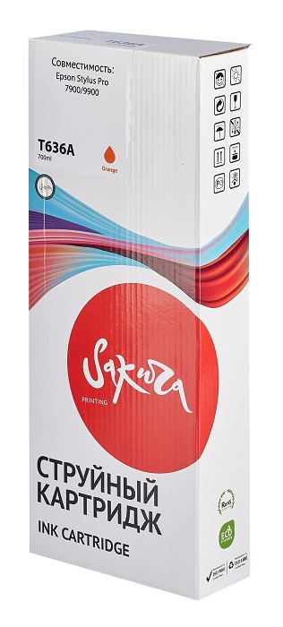 

Картридж струйный Sakura C13T636A00 (T636A Orange) для Epson Stylus Pro 7900/9900, пигментный тип чернил, оранжевый, C13T636A00 (T636A Orange)