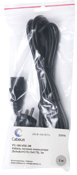 фото Кабель питания  Cabeus PC-186-VDE-3M в Казани