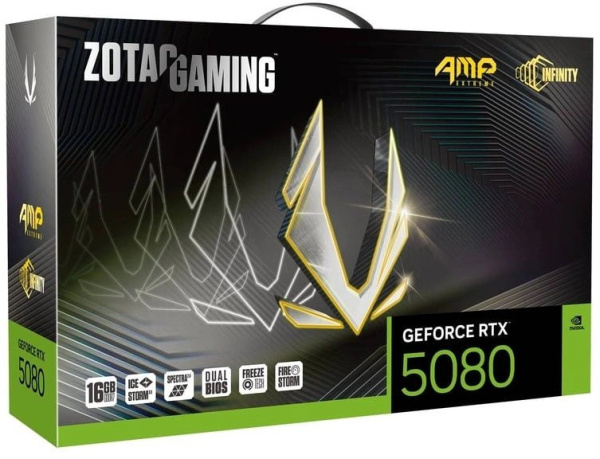 фото Видеокарта Zotac GeForce RTX 5080 AMP EXTREME INFINITY (ZT-B50800B-10P) в Екатеринбурге