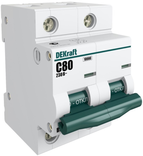 Изображение товара Автоматический выключатель DEKraft 13004DEK IP20 63 А 2-полюсный для 230 В