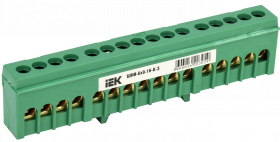 Изображение товара Шина IEK YNN10-69-16KD-K06 из латуни для DIN-рейки 16 отверстий