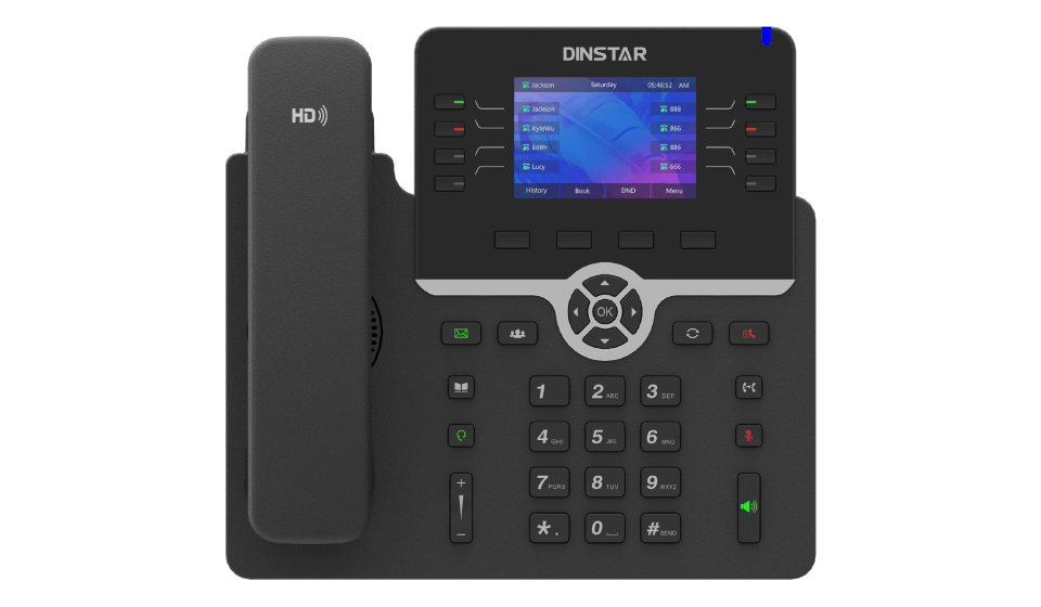 

Телефон VoiceIP Dinstar C64GP 10/100/1000, 3,5" 4 SIP аккаунта, ЖК дисплей 480x320, 6 программируемых клавишь, поддерживаешь до 6ти панелей расширени, C64GP