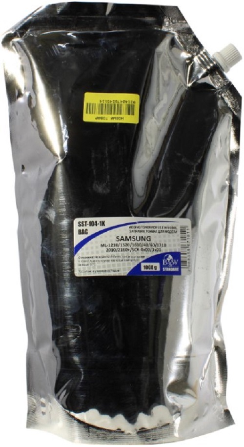 

Тонер B&W (Black&White) SST-104-1K SAMSUNG ML-1210/1520/1610/40/60/1710/2010/216x/SCX-4x00/3x00 (кан. 1кг) Standart фас.Россия, SST-104-1K