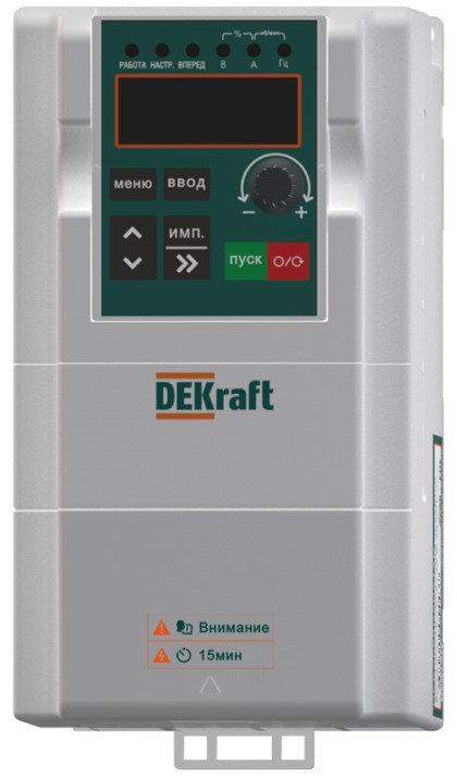 

Преобразователь частоты DEKraft DEKV060G1R5T4B DEKV060-1.5кВт 3 фазы 380В с торм. модулем, DEKV060G1R5T4B