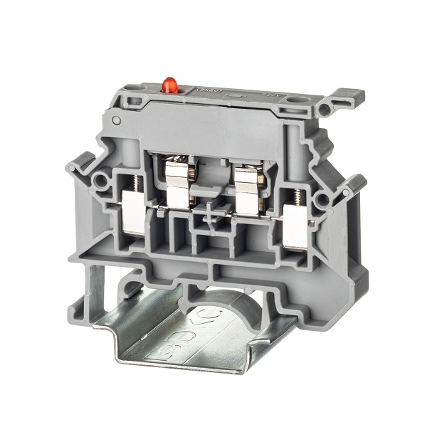 

Клемма DKC TUR-4-HESILED250 для предохранителя, винтовой зажим, 2 точки подключения, индикация 250В, 4 кв.мм, серая, "Nuputuk", TUR-4-HESILED250