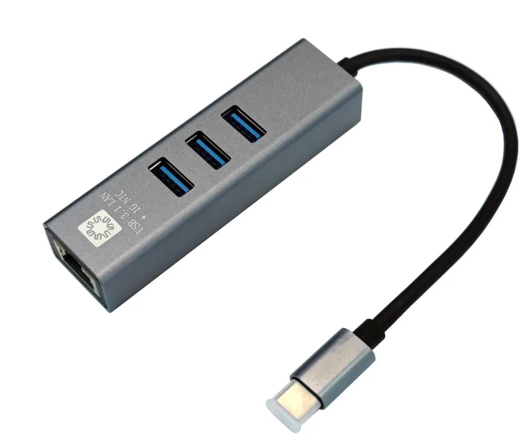 

Сетевая карта 5bites UA3C-45-12BK USB3.1 / 3*USB3.0 / RJ45 1G / AL / GREY, UA3C-45-12
