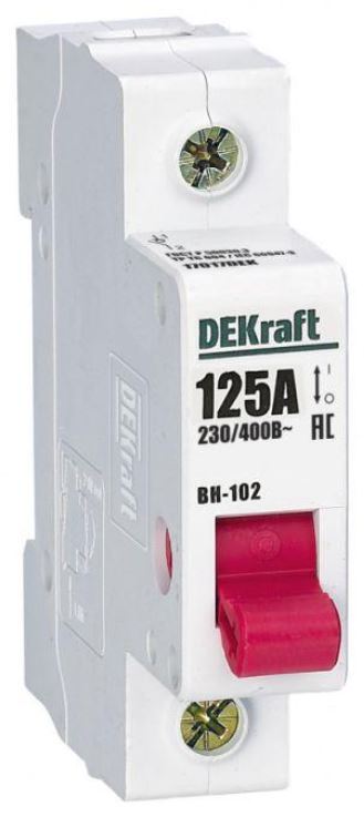 

Выключатель-разъединитель DEKraft 17017DEK 1Р 125А ВН-102, 17017DEK