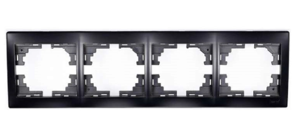 Изображение товара Рамка для розетки Lezard 701-4200-149 4 поста горизонтальная монтаж