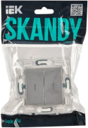 фото Переключатель двухклавишный IEK SK-V22-1-10-K23