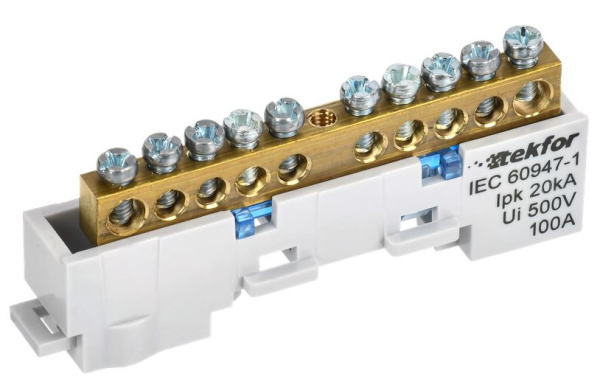 Изображение товара Электрическая шина N ноль IEK TF-NN10-10-DL-K07 для подключений до 100 А