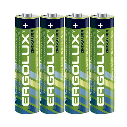 

Батарейка Ergolux R03SR4 R03/AAA, 1,5 В, 550 мА.ч, 4 шт в упаковке, R03SR4
