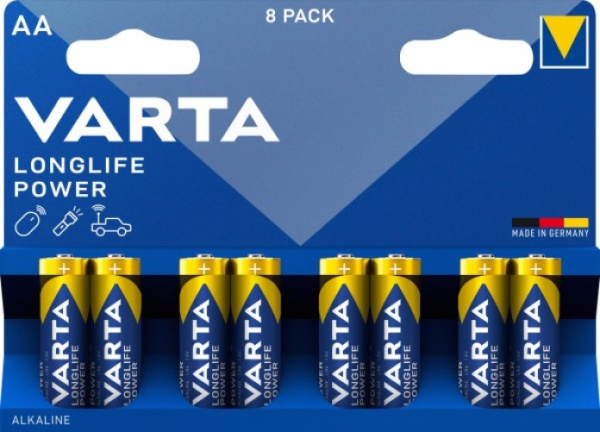 Изображение товара Батарейки Varta LONGLIFE POWER LR6 AA 8шт надежный источник энергии