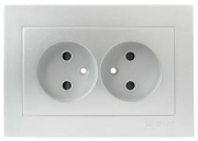 фото Накладка розетки двойной без заземления EKF ESR10-L-102-30