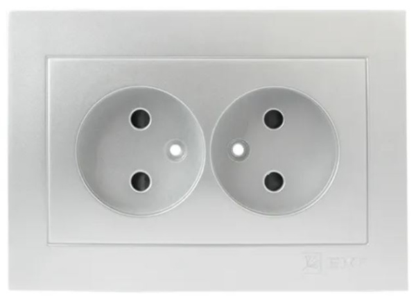 фото Накладка розетки двойной без заземления  EKF ESR10-L-102-30 в Уфе