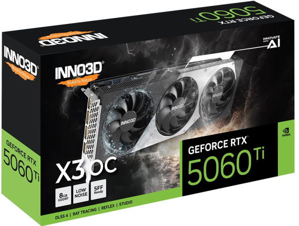 фото Видеокарта Inno3D GeForce RTX 5060 TI X3 OC (N506T3-08D7X-193075L) в Екатеринбурге