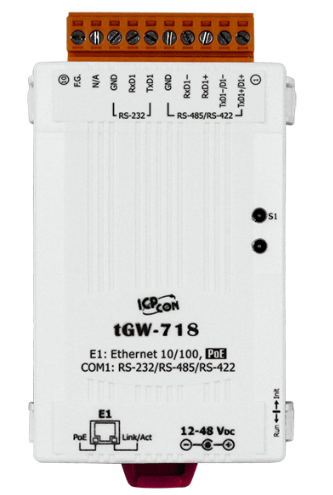 

Преобразователь ICP DAS tGW-718 Tiny Modbus/TCP to RTU/ASCII gateway with PoE and 1 RS-232/422/485 Port (RoHS), tGW-718