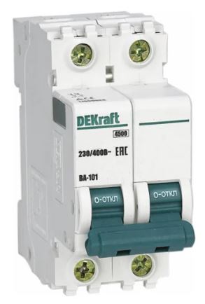 

Автоматический выключатель DEKraft 11120DEK ВА-101 2Р 63А (D) 4,5кА, 11120DEK