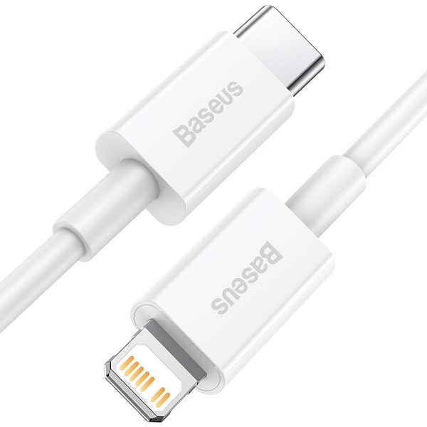 

Кабель интерфейсный Baseus CATLYS-02 Type-C - Lightning PD 20W, силиконовый 0.25m, white, CATLYS-02
