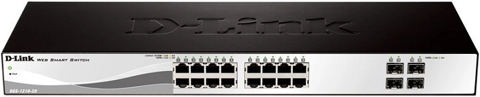 

Коммутатор управляемый D-link DGS-1210-20/F2A 16 10/100/1000Base-T ports and 4 1000Base-T/SFP combo-ports.8K Mac address, 802.3x Flow Control, 256 of, DGS-1210-20/F2A