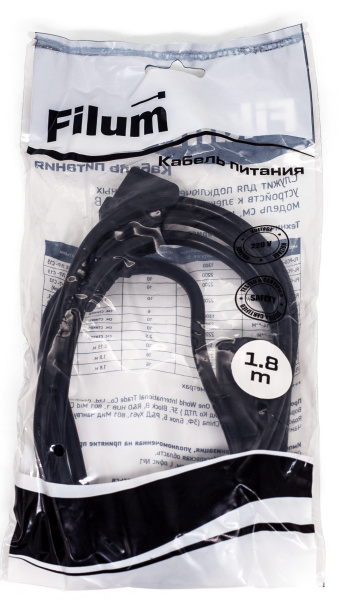 фото Кабель питания  Filum FL-PC6-C13-C14-1.8M в Казани
