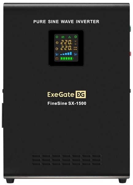 

Комплект Exegate FineSine SX-1500.LCD.AVR.2SH EX296571RUS ИБП EX295998RUS + батарея 65Aч EX282980RUS 2шт (инвертор, синус, для котла, настенный) 1500V, FineSine SX-1500.LCD.AVR.2SH