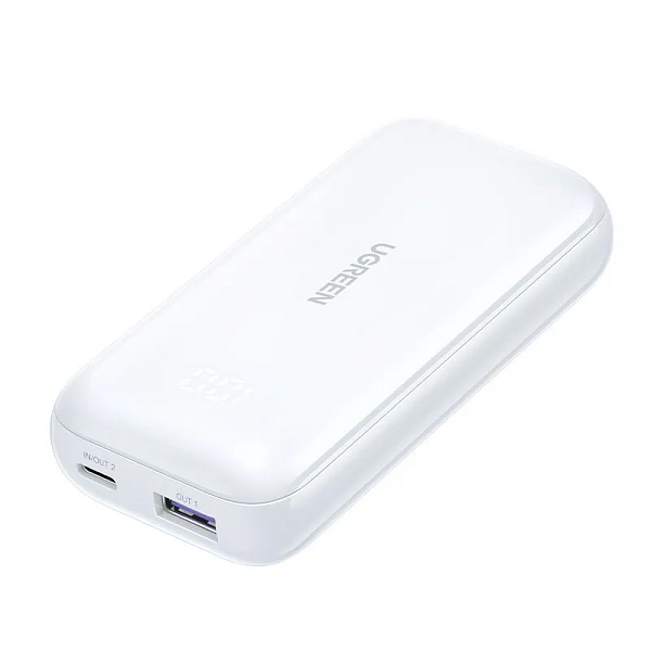 

Аккумулятор внешний UGREEN PB501 25189_ 10000mAh Mini Quick Charging 30W Power Bank 30W с цифровым экраном. Цвет: белый, PB501
