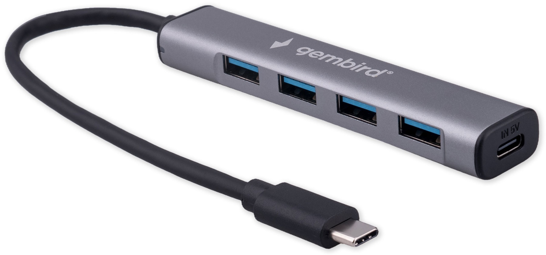 

Разветвитель Gembird UHB-C474 USB3.1, 4хUSB, с доп.питанием (порт Type-C), кабель Type-C 19см, алюминий, коробка, UHB-C474
